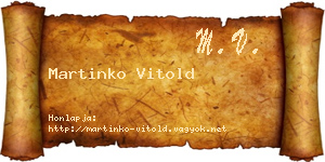 Martinko Vitold névjegykártya